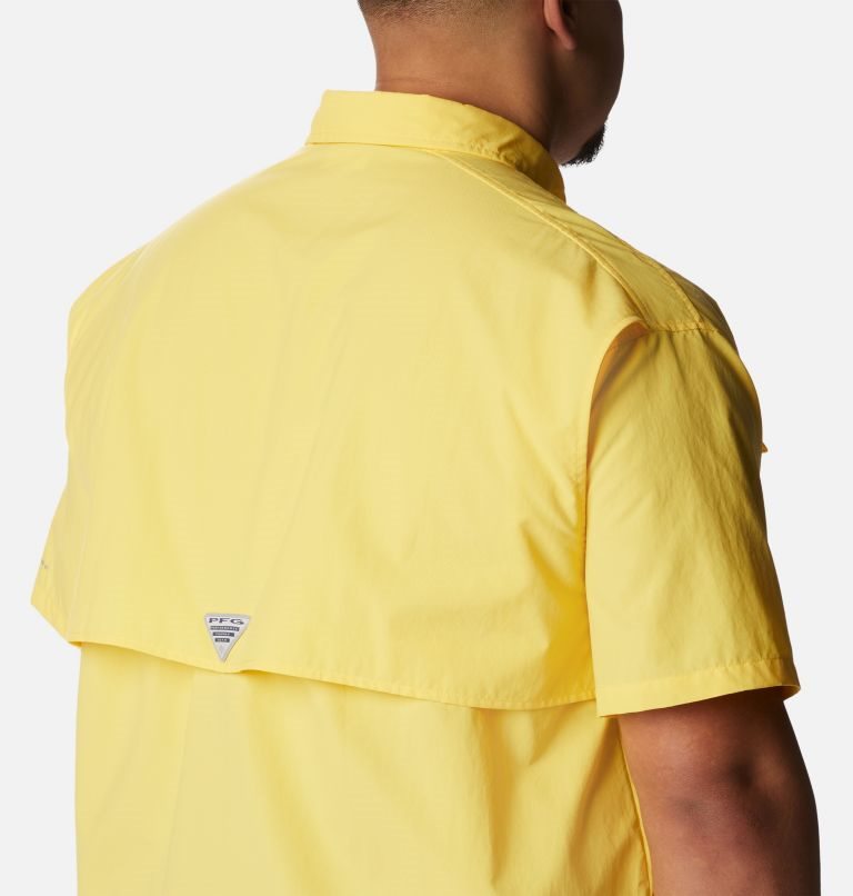 Men's Columbia PFG Bahama II Short Sleeve Shirts Yellow | Plus Size CA-Z805A
